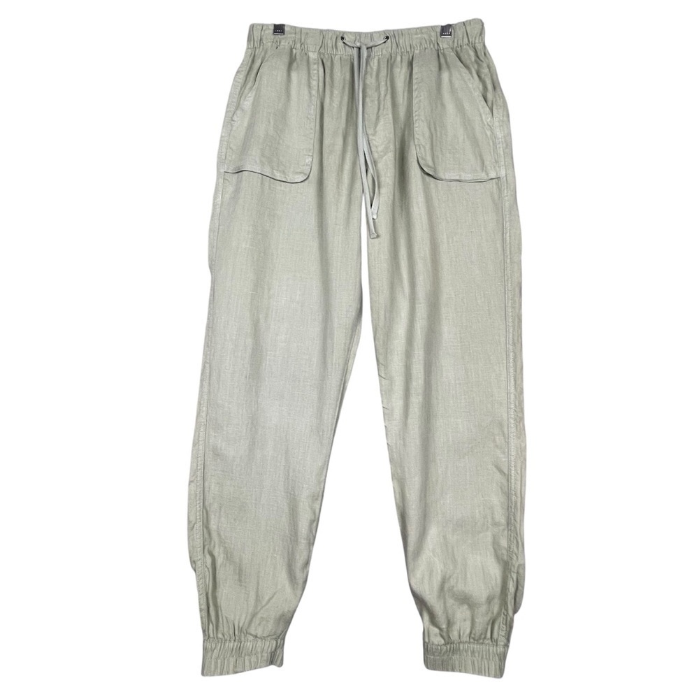 C&C California Olive Green Linen Casual Travel Comfort Beach Errands Jogger Pant